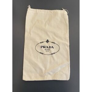 Prada‎ Dust Bag Storage Shoe Handbag Ivory Felt Drawstring 13.5" x 9" Travel